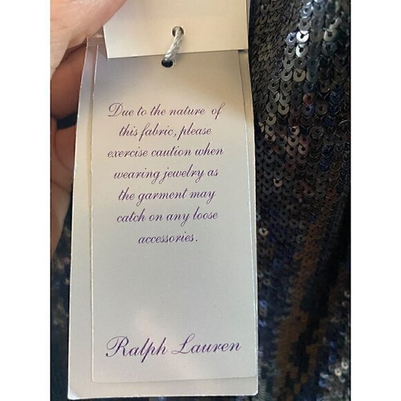 Ralph Lauren Purple Label Missandra Sequin Evening Dress Gown 16 Black Backless - Picture 16 of 16